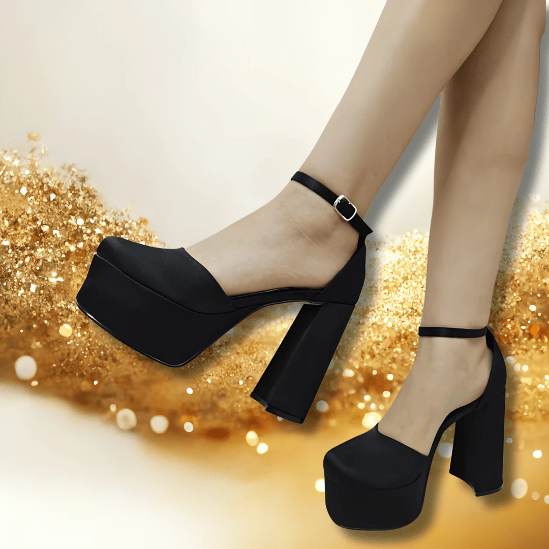 ZAPATILLA DE PLATAFORMA TIPO BRATZ PARA DAMA, DE FIESTA, SEXY, GLAMOUR, - Negro - Ver 1