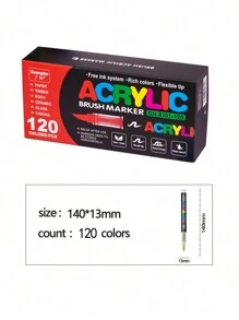 GuangNa 1 set de 120 colores/240 colores de marcadores de acrílico líquidos suaves, marcadores de pintura directa, ideales para estudiantes, arte mayor, pintura de zapatos DIY, camisetas, pintura corporal, dibujos a gran capacidad, llenado de acuarelas, regalo de Navidad - 120 colores - Ver 3