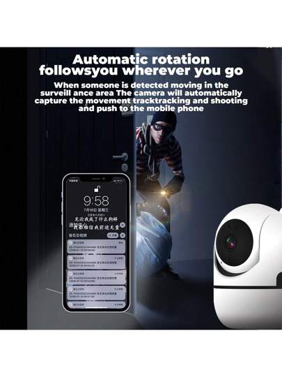 1pc 8MP 5MP 1080P HD, Dual 2.4G+5G WiFi 2.4G WiFi, 350° Horizontal 90° Vertical Rotation Home Security Video Monitoring Network PTZ Camera System, Supports Duplex Audio, Slimme Outdoor/Indoor Auto Tracking, Alarm, Night Vision, Floodlight AI Motion, Rotation, Indoor/Outdoor view 5
