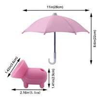 1 Set de paraguas de protección UV para teléfono, soporte universal ajustable con ventosa tipo mariquita para teléfono, parasol, parasol para teléfono celular para uso en exteriores - Multicolor - Ver 5