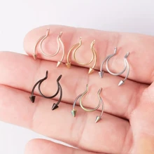 ADYJELY 1PC Fake Nose Ring Horseshoe-Shaped Non-Piercing Faux Nose Ring Punk Style Stainless Steel Hypoallergenic Nose Clip 20G Thin Septum Nose Rings 0.8*8*3/3mm Nasal Clip, Septum, U-Shaped Nose Ring, Ball Clip - U-Pointed - View 9