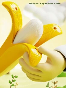 1pc Banana Extendable Sword, 3D Printed Gravitational Spiral Warrior Blade, Official Licensed Cool Banana Carrot Toy - Multicolor - View 7