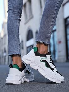 Calzado deportivo de verano para mujer con estilo moderno, cómodo, transpirable y antideslizante, zapatillas casuales y pesadas - Multicolor - Ver 4