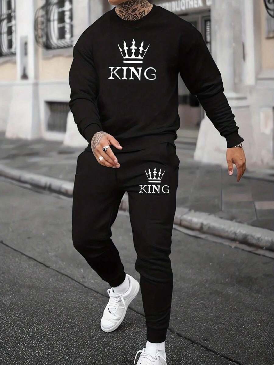 Men Hoodie & Sweatshirt Co-Ords - Negro - Ver 1