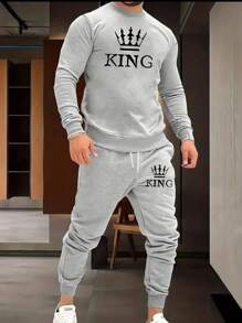 Men Hoodie & Sweatshirt Co-Ords - Grey - View 1