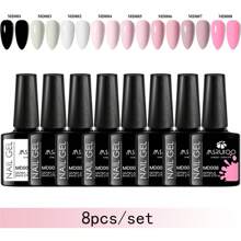 Set/Kit 8 pezzi da 8ml di smalto gel unghie glitterato, serie di colori viola, rosa, marrone, rosso, smalto semipermanente, da immergere, per unghie UV LED, per manicure
