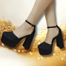 ZAPATILLA DE PLATAFORMA TIPO BRATZ PARA DAMA, DE FIESTA, SEXY, GLAMOUR, - Negro - Ver 3