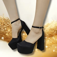 ZAPATILLA DE PLATAFORMA TIPO BRATZ PARA DAMA, DE FIESTA, SEXY, GLAMOUR, - Negro - Ver 5