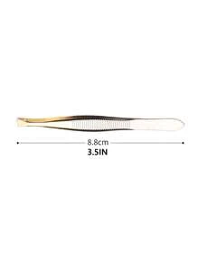 2pcs Slanted Tip Eyebrow Tweezers,Makeup,Cheap,Room Decor,Vanity,Travel,Bedroom,Makeup Accessories,Tweezers - Gold - View 6