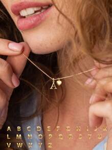 FOREVER QUEEN 3 piezas Collares de corazón e inicial S925 de plata de ley con baño de oro de 18K. Colgante personalizado, lindo, moderno y delicado con inicial de la A a la Z. Collar choker. Joyería dorada para mujeres y adolescentes. Regalo personalizado