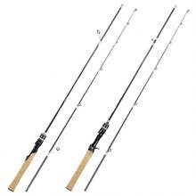 Sougayilang Fishing Rod - Ultra-Light & Strong Tip, 2-Section, 1-6lb Solid Carbon Fiber, Ultra-High Sensitivity, Multi-Functional, Suitable For Spinning And Casting, Ideal For Exciting Freshwater Fishing - Black - View 2