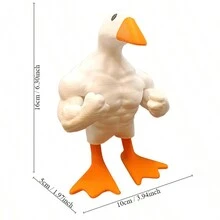 1pc Novelty Funny Creative Muscle Duck Decoration For Garden Table Home Resin Crafts Gift - White - View 2