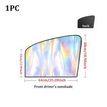 Magnetyczna osłona przeciwsłoneczna do samochodu w kolorze laserowym, nieprzezroczysta letnia zasłona okienna z izolacją termiczną w kolorze tytanowo-srebrnym, opcjonalnie: 1 szt. Czarna/srebrna strona kierowcy, 1 szt. Czarna/srebrna strona pasażera, 1 szt. Czarny/srebrny tył.