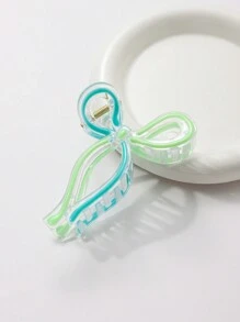 1pc Women's 11cm Elegant Ribbon Bow Plastic Drip Hair Claw Clip, Daily Wear Valentine's Day Valentines Hair Clips Hair Jaw Clip Hair Clamps Hair Clutch Hair Catcher Clip
