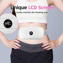 Portable Heating Pad For Menstrual Cramps: Wireless Electric Heat Pad With 30-60 Minutes Timer, 6 Levels Of Heat And Vibration Modes For Back Pain Relief, Menstrual Heat Pad - White - View 4