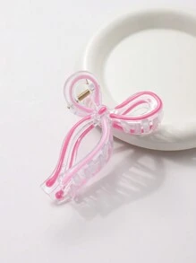 1pc Women's 11cm Elegant Ribbon Bow Plastic Drip Hair Claw Clip, Daily Wear Valentine's Day Valentines Hair Clips Hair Jaw Clip Hair Clamps Hair Clutch Hair Catcher Clip
