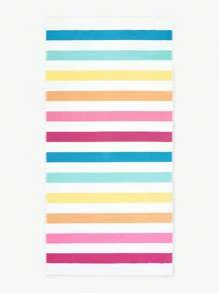 1pc Simple Corolful Striped Beach Towel, Extra Large Quick Dry Microfiber Absorbent Anti-Sand Beach Bath Towel, Suitable For Travel, Swimming Pool, Yoga, Gym, Beach Holiday Essentials , Beach Accessories, Pool Float - Color 2 - View 7