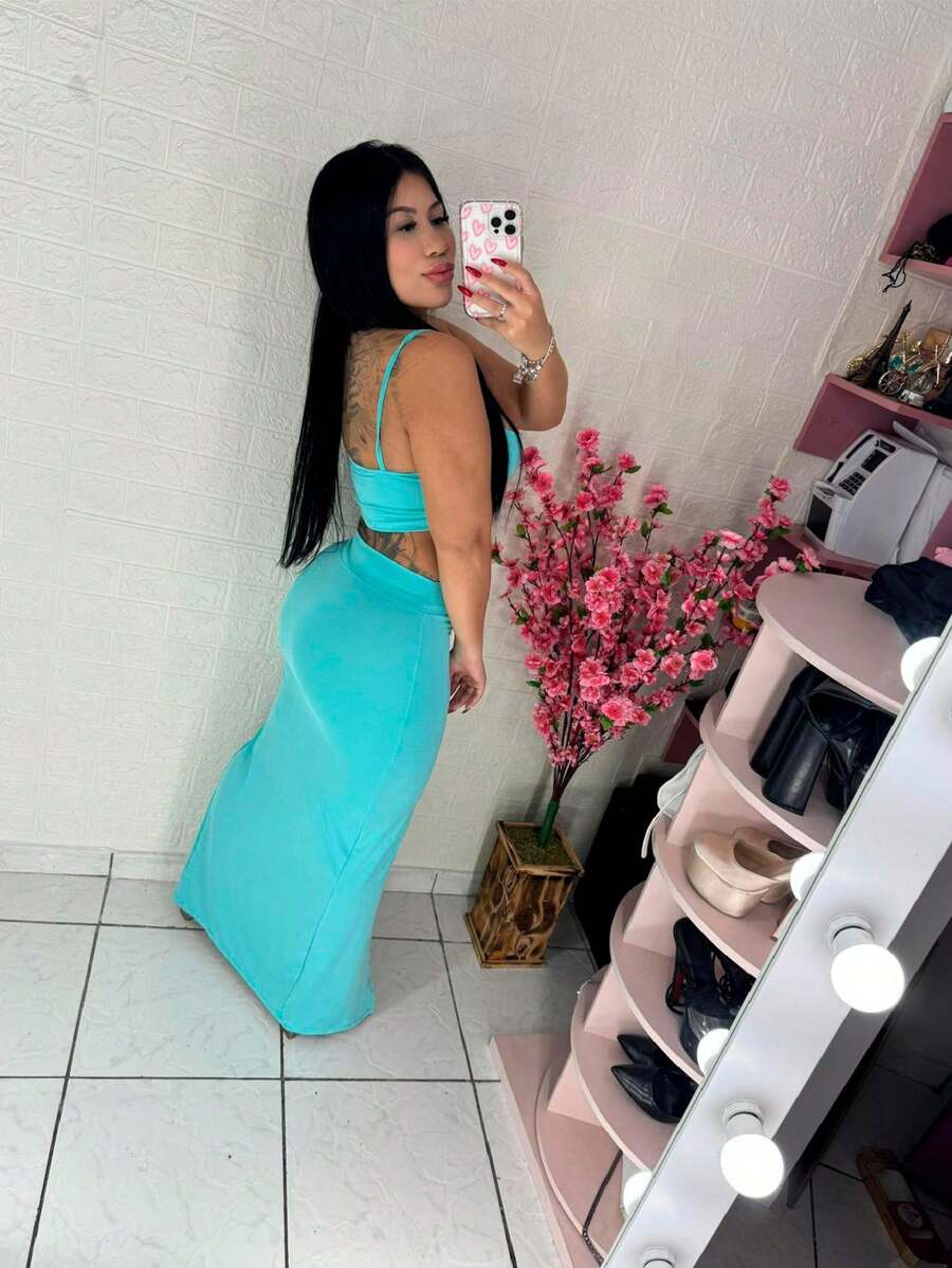 Women Two-Piece Outfits - Baby Blue - View 1