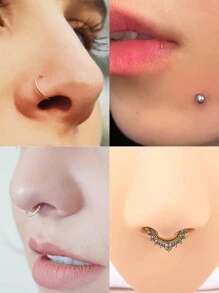 CIZME 34-69入組假穿刺，假唇穿刺，假唇環，假鼻環，假蛇咬，假眉穿刺，夾子唇環，假眉環，假臉部穿刺，假穿刺