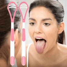 1pc Portable Dual-Sided Tongue Cleaner, Oral Care Tool To Remove Tongue Coating, Prevent Oral Odor, Clean Food Residue, Enjoy Fresh Mouth, Suitable For Men & Women, Great For Travel, Camping, Daily Cleaning, Birthday/Holiday Gift For Loved Ones