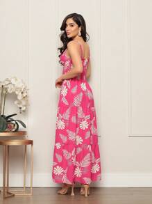 Women Maxi Dresses - Hot Pink - View 2