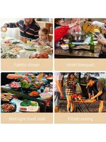 10pcs Elasticized Table Covers With Thick PE Transparent Tablecloth, Waterproof, Oil-Proof And Disposable With Bound Edges