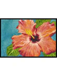 Coral Hibiscus By Malenda Trick Indoor Or Outdoor Mat, 18 X 27 - San hô - Xem 2