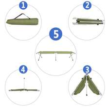 74.41 X 25.20 X 16.54 Inches Portable Folding Camping Cot With Carrying Bag Army Green, Ultralight Folding Tent Camping Cot Bed, Portable Compact For Outdoor Travel, Base Camp, Hiking, Mountaineering, Lightweight Backpacking.