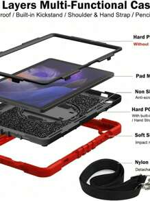 Funda uso rudo con correa para ipad 9.7/11pro/10.2/10.9 DECIMA - Negro - Ver 7