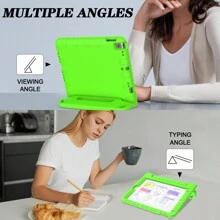 军工防摔防震 EVA 保护壳，内置屏幕保护膜，防震手柄支架，兼容 iPad 2nd/3rd/4th/5th/6th/Air 2[9.7"]7th/8th/9th[10.2"]10th/Air 4[10.9"]Mini 6th[8.3"] Gen 2023 2022 2020 和三星 Galaxy Tab A7 LITE/A9 8.7"/A9+ 11"2023/Tab A8 2022 X200/X205 和 Onn 10.4 Pro 2023/11" Pro 2023/7.0" 2022 - 綠色 - 查看 10