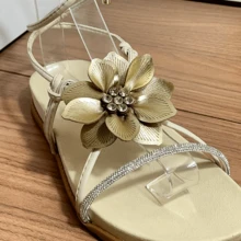 Women Flat Sandals - 米色 - 查看 3