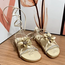 Women Flat Sandals - 米色 - 查看 1