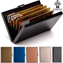 Portefeuille en métal en acier inoxydable pour femme ou homme, noir S pour femme, portefeuille pour homme, noir S pour femme, cadeau, petits cadeaux, cadeaux d'anniversaire, cadeau pour homme, porte-cartes, porte-cartes de visite, porte-cartes de crédit pour homme, mini portefeuille, porte-cartes, portefeuille Rfid