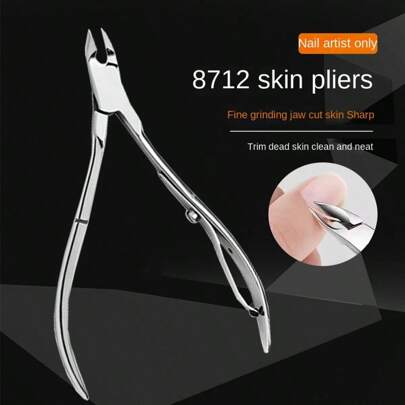 1pc Stainless Steel Cuticle Nipper, Nail Salon Specialized Nail Clipper, Cuticle Remover Tool, Nail File Pliers, Ideal For Beginners