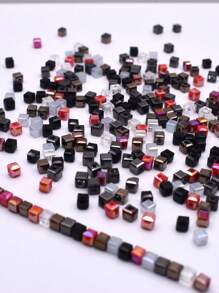 4mm 100pcs/Lot Pink Purple Cube Czech Crystal Glass Beads Cube Square Glass Loose Space Beads For Jewelry Making DIY Handmade