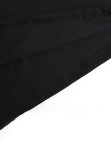 Camiseta De Casual Para Hombre Suelta Estampado Lobo y Estampado Geométrico Top Verano - Negro - Ver 5