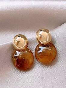 Meladerm Gradient Round Hong Kong Style Earrings For Women, New Arrival Earrings With High-End And Luxurious Feeling