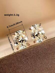 1對時尚立體美鑽耳環，適用於女性參加派對、訂婚、周年慶等活動，情人節禮物 - 1# - 查看 4