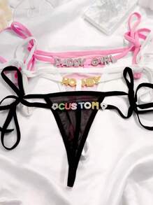 Custom Thong G-Strings With Gold Charms Name , Personalized Charm Thong With Any Name , Custom Thong , Couple Gift Sequine Fashionable,Colorful Custom,Personalized,Unique,Customized Finds,Winter Fashion,Christmas Gift,Personalized Gifts For Men/Women,Lingerie,Panties,Underwear,Thongs Ideal Gifts For Her Girlfriend Living Room,Bedroom,For Anniversaries,For Birthdays,For Christmas,For Winter,For Fall/Autumn,For Holiday, Rave