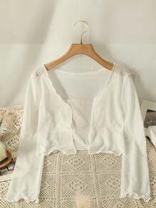1 pieza Chaqueta de malla transparente anti-UV para mujer para vestido ligero con tirantes, cubierta de chifón sin mangas