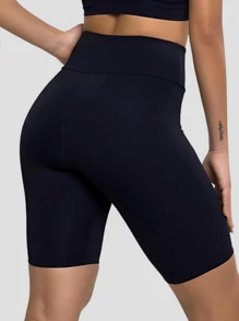 SHORTS CYCLIST BERMUDA LEGGINGS BLACK AND GRAY WOMEN'S BASIC HIGH WAIST IDEAL FOR PILATES GYM GYM IN YOUR DAY TO DAY - màu đen - Xem 2