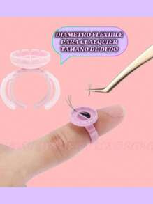 Kit 352 Piezas Para Extensión De Pestañas, Ventilador + Nanomister+50 Cepillos Glitter+ 100 Microbrus Glitter+50 Lip Brush Glitter+50 Pares Parches+100 Anillos para Adhesivo - Multicolor - Ver 10