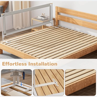 Baby Bed Rail Guard For Toddlers Rails For Twin, Full, Queen Bunk Size Bed Swing Down Bedrail Extral Tall Child Safety Side Railing Guards For Kids