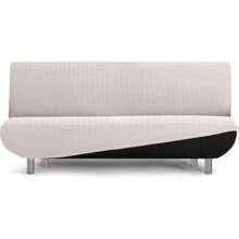 Eysa | Housse de canapé Clic-Clac 3 places bi-élastique en jacquard extra doux au toucher - Housse de canapé Adaptabilité et protection maximales Ajustement parfait - Housse de canapé 100% fabriquée en Espagne - Taupe - Voir 5