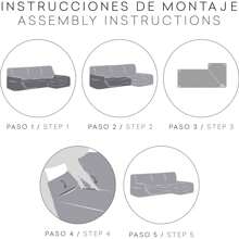 Eysa Relax Chaise Longue Sofa Cover Long Left Arm Bielastic Jacquard Extra Soft Touch - Left Chaise Longue Sofa Cover Maximum Adaptability And Protection Perfect Fit - Chaise Longue Sofa Cover 100% Made In Spain