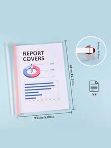 10pcs A4 Ombre Expanding File Folders, Thick Plastic Clear Document Binder Clips, Random Colors - Multicolor - View 11