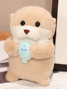 1 peça Boneca de Pelúcia Fofa de Lontra, Popular na Internet, Enfeite de Pendurar - Multicolorido - Visão 2