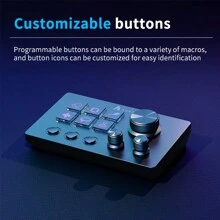 NACODEX NACODEX-Desktop Helper Console Panel Controller Speculation Live Office Tuning Programmable Shortcut Keys Custom Multi-Scene Multifunction-AKP03E Black International Version