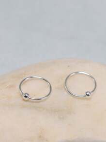2pcs 22G Nose Ring Hoop 925 Sterling Silver Septum Ring Clicker Cartilage Earring Piercing Hoop Helix Tragus Daith Piercing Jewelry For Women