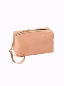 1pc Gold Foil Star Octagonal Cosmetic Storage Bag, Zipper Toiletry Bag, Portable Makeup Bag - Multicolor - View 10